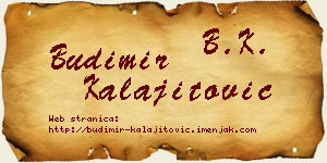Budimir Kalajitović vizit kartica